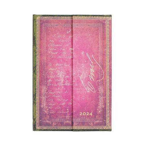 Paperblanks 12-Monatskalender 2024 Emily Dickinson, I Died for Beauty | Horizontal | Mini (100 × 140 mm)
