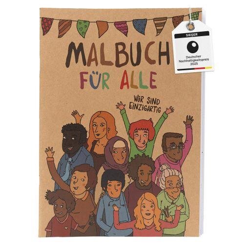 Ausmalbuch für Kinder, Malbuch für alle von Hautfarben, für Kinder ab 3 Jahren, stärkt Vielfalt & Selbstbewusstsein, Malblock aus nachhaltigen Materialien, Mitgebsel & Geschenk für Schultüte Kitatüte