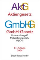 Aktiengesetz, GmbH-Gesetz: mit Umwandlungsgesetz,...