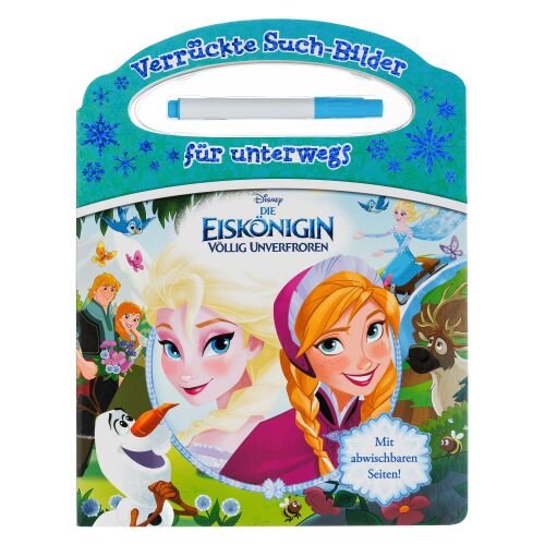 Disney Die Eiskönigin - Verrückte Such-Bilder für unterwegs - Wimmelbuch - Pappbilderbuch mit Stift und abwischbaren Seiten ab 3 Jahren - PI Kids