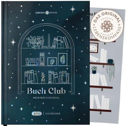 Lebenskompass Buchclub XXL - Das Lesetagebuch & Book Journal "SAPHIR" - Hardcover DIN A5 Tagebuch für Erwachsene - Book Club Reading Bullet Journal Tracker - Booktok